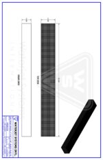 Waterjet Brick, 4" x 6" x 48", Black Plastic - Image 2