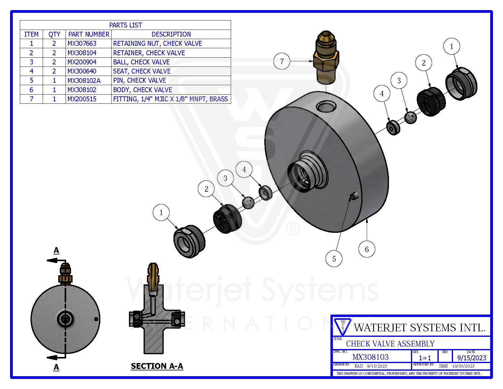 MX308103 Check Valve Assembly - Image 1